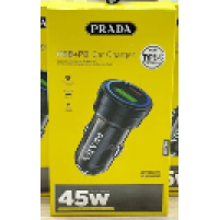 شاحن سيارة برادا XS-CA010 بقدرة 45W – USB + Type-C (شحن سريع)